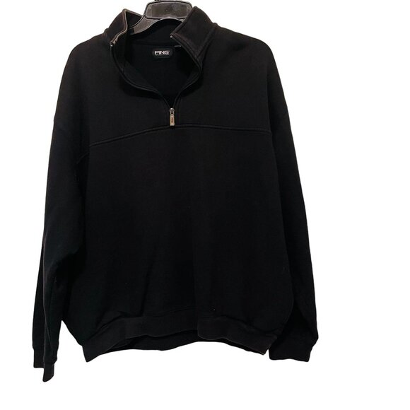 Ping Collection Mens Half Zip Pullover Sweatshirt Black The Villages Embroidery - Picture 7 of 7